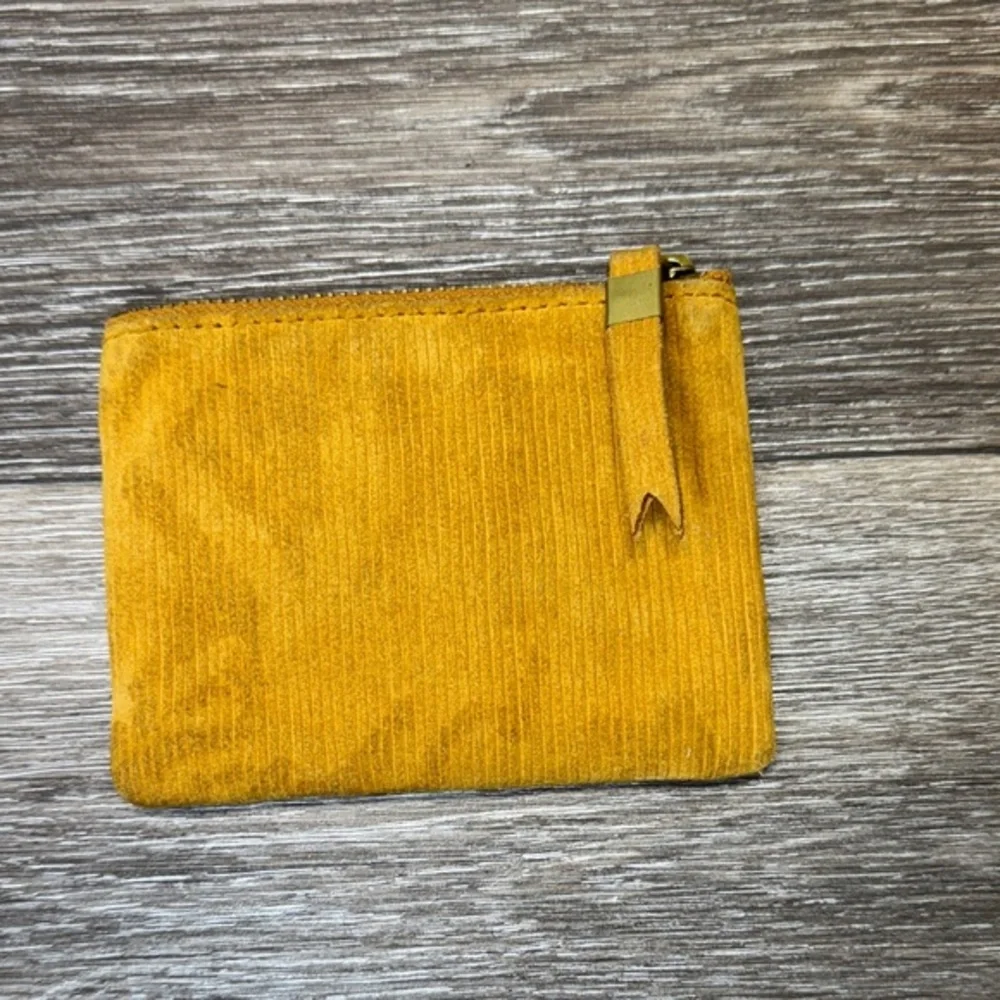 Madewell Yellow Corduroy Zipper coin Pouch